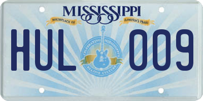 MS license plate HUL009