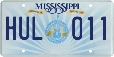MS license plate HUL011