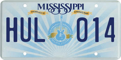 MS license plate HUL014