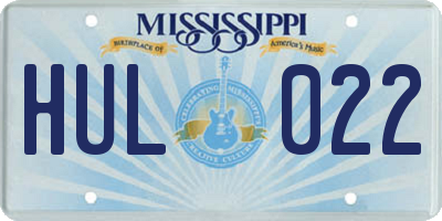 MS license plate HUL022