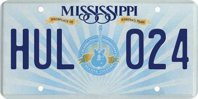 MS license plate HUL024