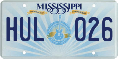 MS license plate HUL026