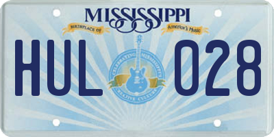 MS license plate HUL028