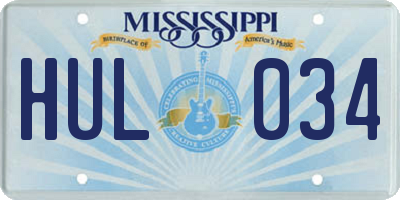 MS license plate HUL034
