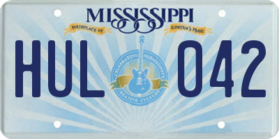 MS license plate HUL042
