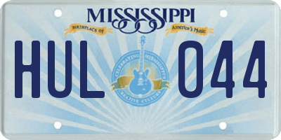 MS license plate HUL044