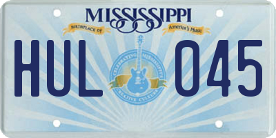 MS license plate HUL045