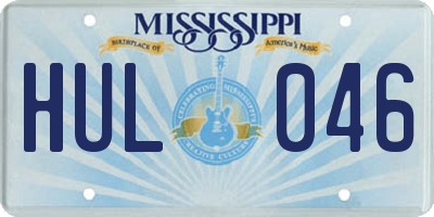 MS license plate HUL046