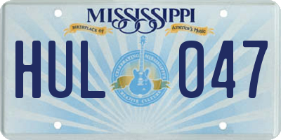 MS license plate HUL047