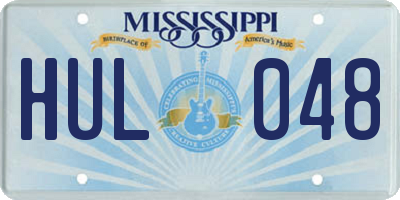 MS license plate HUL048