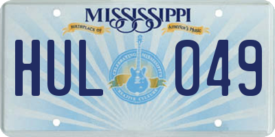 MS license plate HUL049