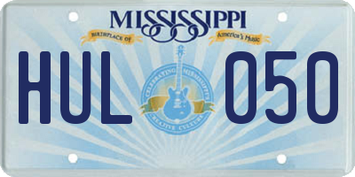 MS license plate HUL050