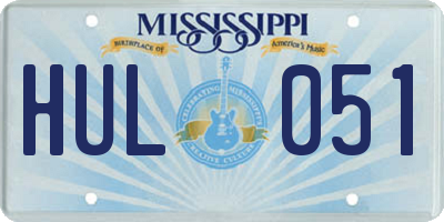 MS license plate HUL051
