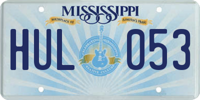 MS license plate HUL053