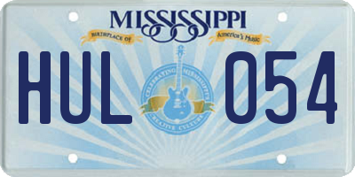 MS license plate HUL054