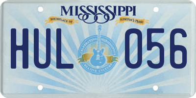 MS license plate HUL056