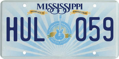 MS license plate HUL059