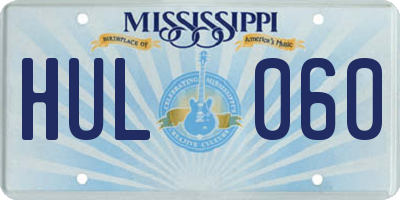 MS license plate HUL060