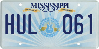 MS license plate HUL061