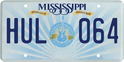 MS license plate HUL064