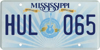 MS license plate HUL065