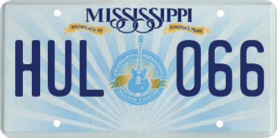 MS license plate HUL066
