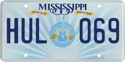 MS license plate HUL069