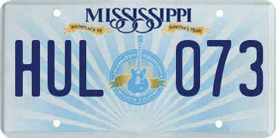 MS license plate HUL073