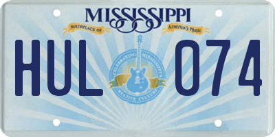 MS license plate HUL074