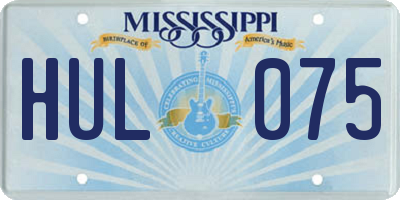 MS license plate HUL075
