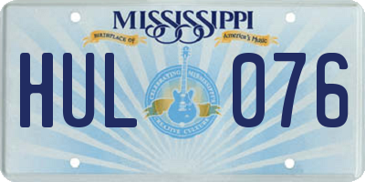 MS license plate HUL076