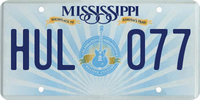 MS license plate HUL077