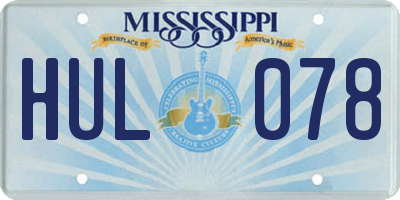 MS license plate HUL078