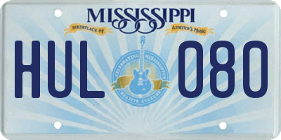MS license plate HUL080