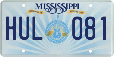 MS license plate HUL081
