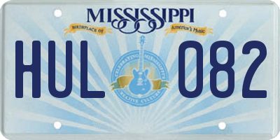 MS license plate HUL082