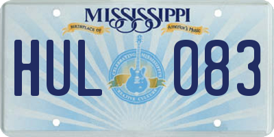MS license plate HUL083