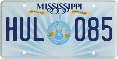 MS license plate HUL085