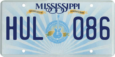MS license plate HUL086