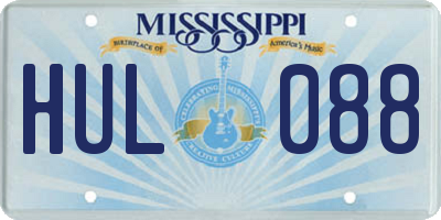 MS license plate HUL088