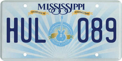 MS license plate HUL089