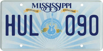 MS license plate HUL090