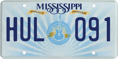 MS license plate HUL091