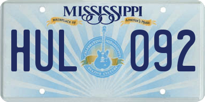 MS license plate HUL092
