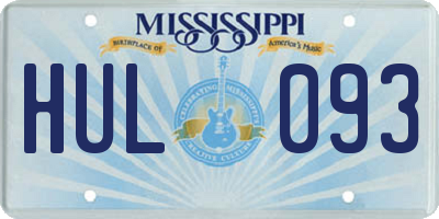 MS license plate HUL093
