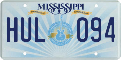 MS license plate HUL094