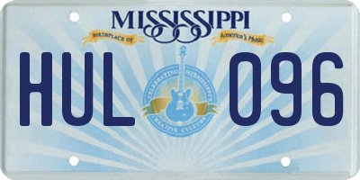 MS license plate HUL096