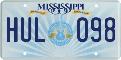 MS license plate HUL098