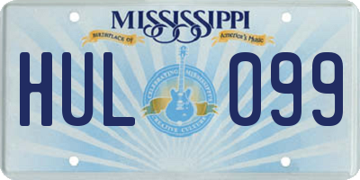 MS license plate HUL099