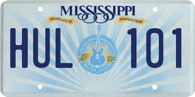 MS license plate HUL101